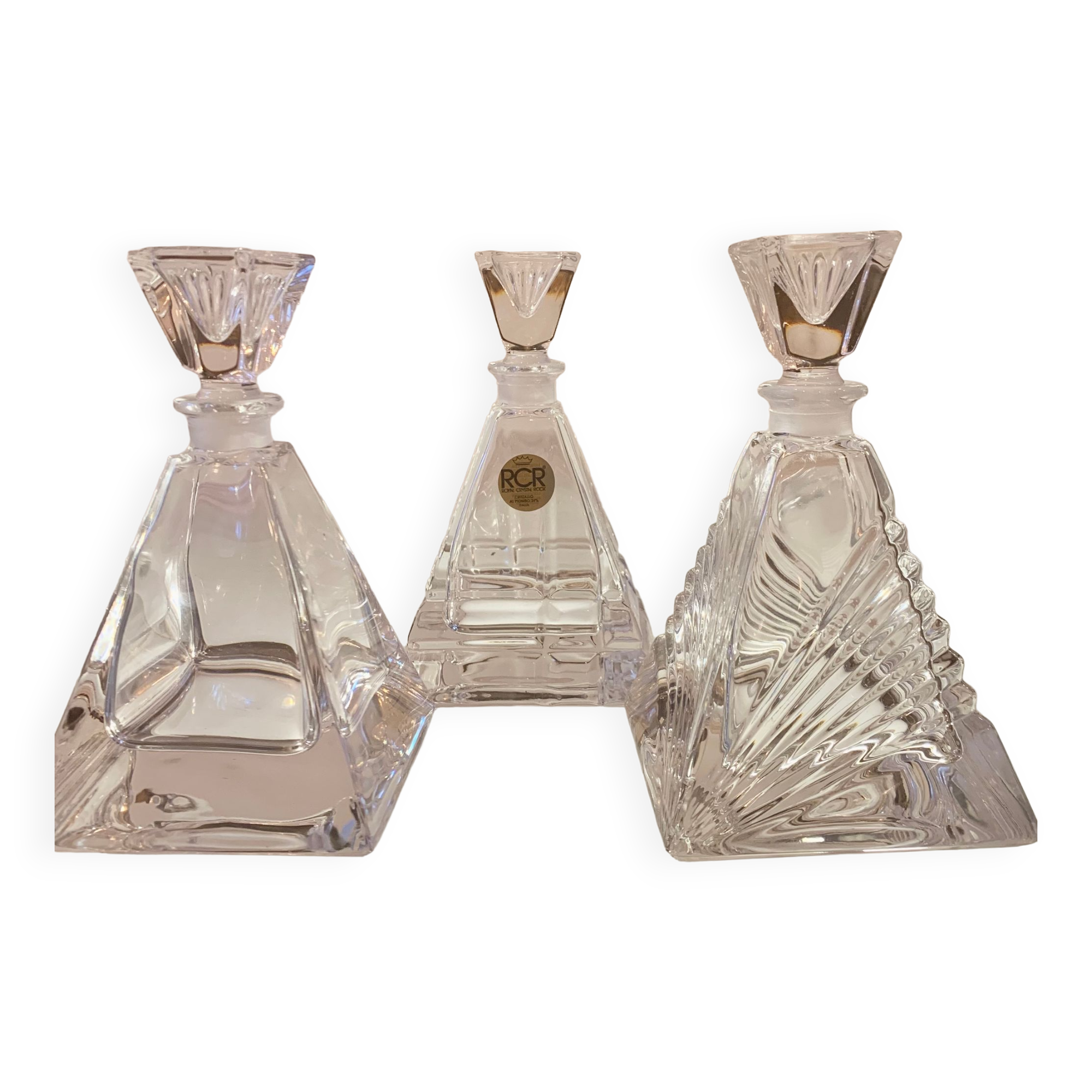 Trio RCR crystal perfume bottles
