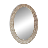 Erco large oval illuminated wall mirror in melted ice acrylic, 1970s