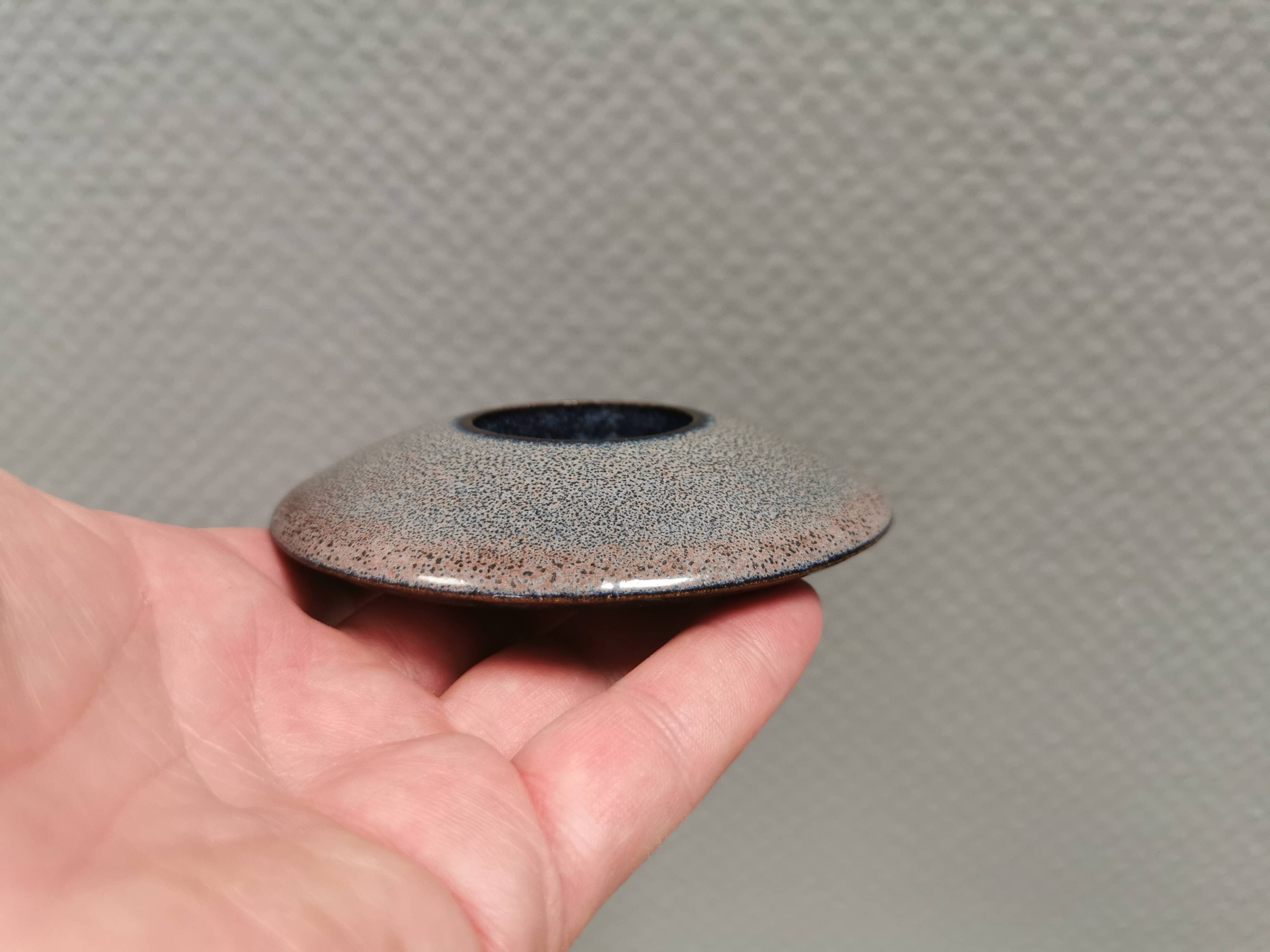 Little ceramic tea-light holder, made by M, Denmark, 1990s
