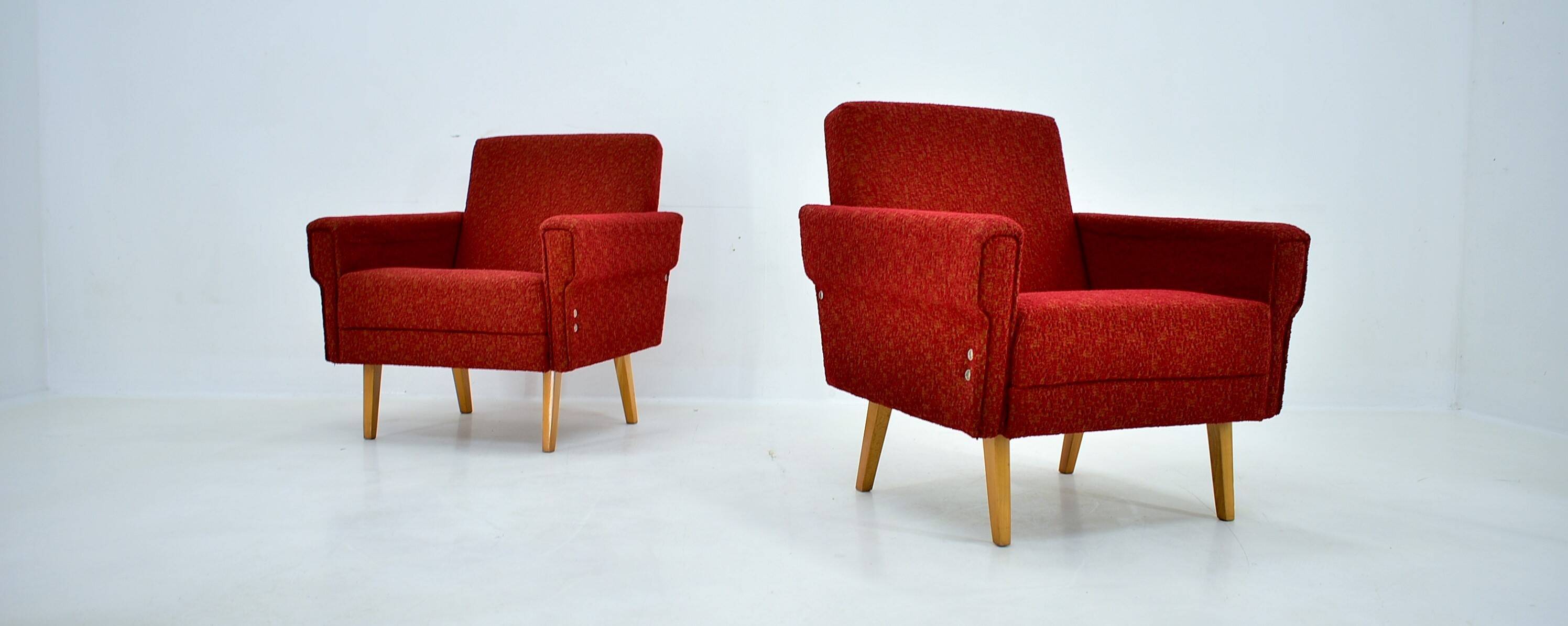 Paire de fauteuils des années 1950, Tchécoslovaquie