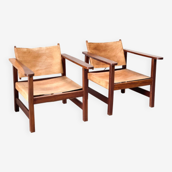 Two leather lounge chairs