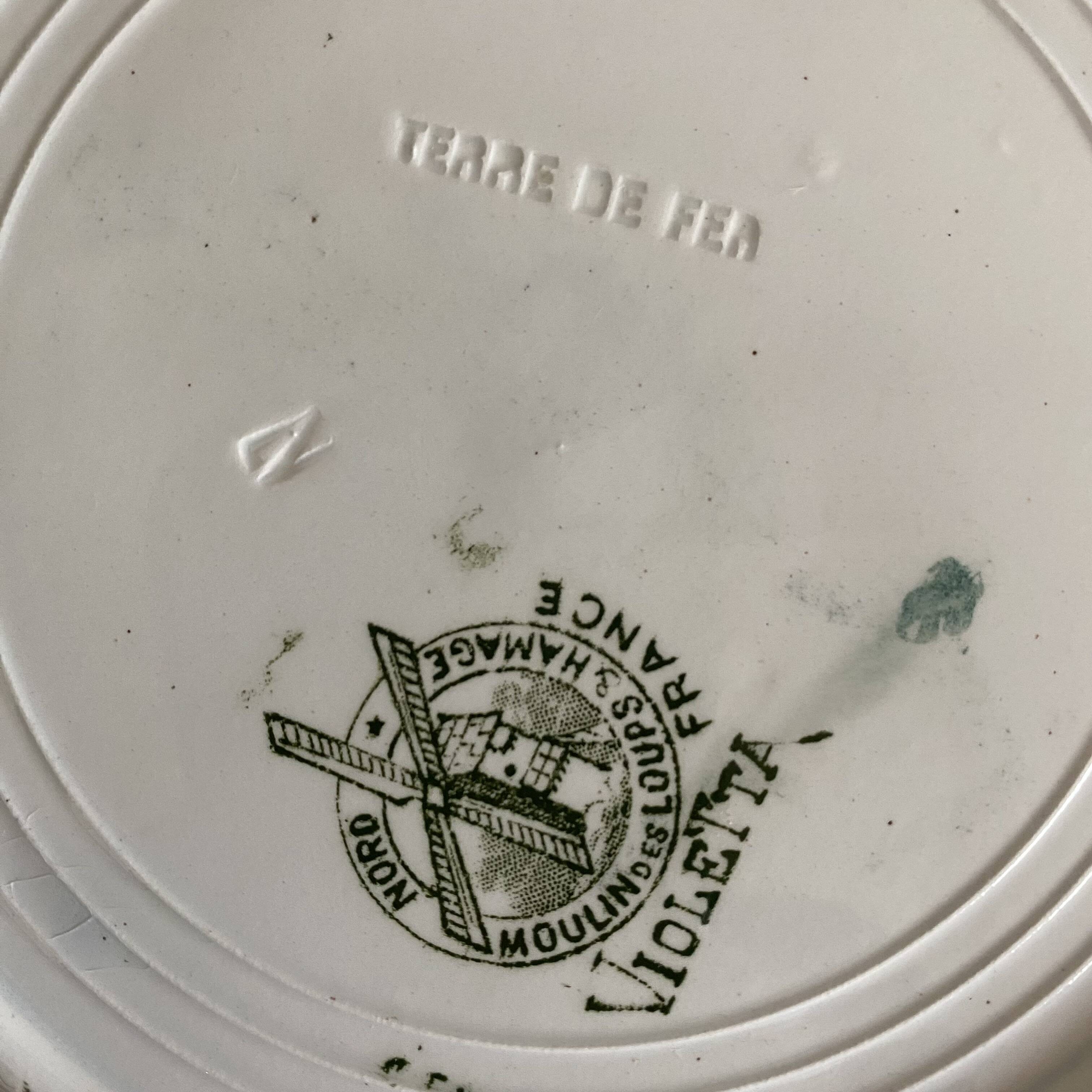 Iron earth dessert plates Moulins des loups Violetta