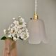 Suspension tulipe vintage en verre dépoli en forme de fleur