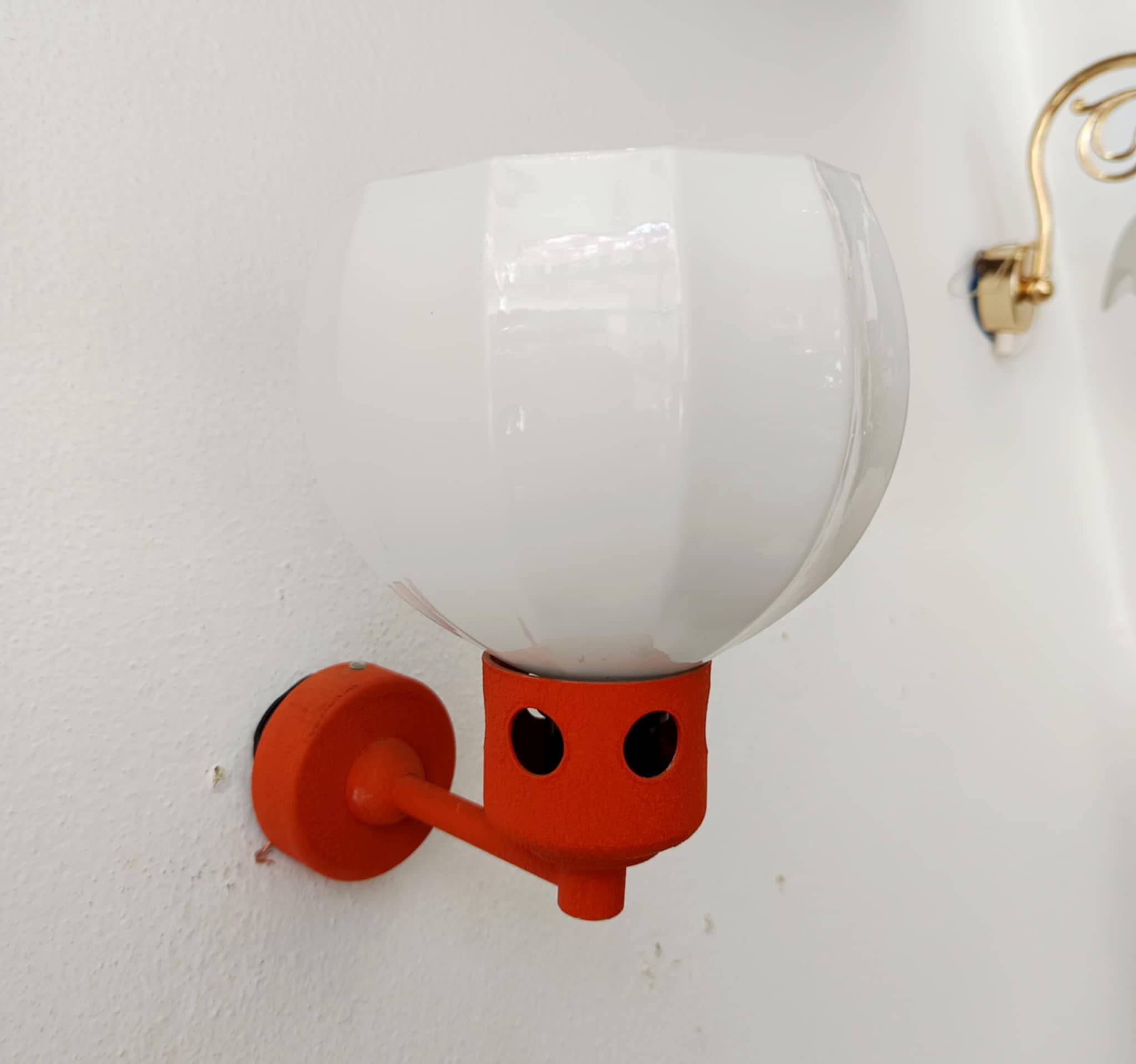 Space Age orange wall lamp 1970