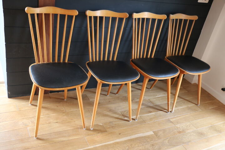 4 chairs baumann v5 skaï black light beech