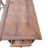 Farmhouse table in chene 200cm + 2 benches