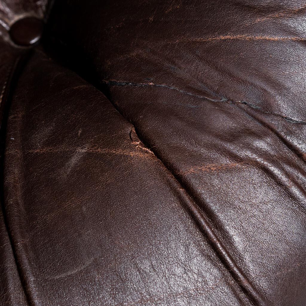 Pair of leather armchairs mod. panarea lev&lev 70s vintage modern