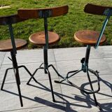 Three industrial workshop stools from the 50s/60s