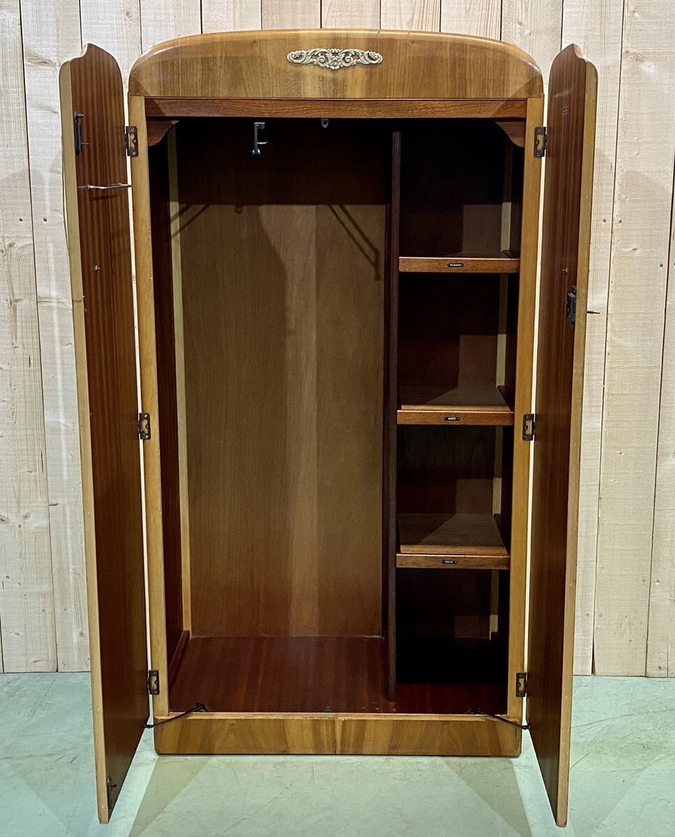 English 1960s student cabinet in elm magnifying glass