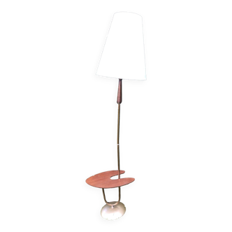 Floor lamp with vintage shelf from the 60s