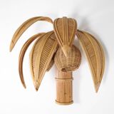 Pair of "coconut/palm" wall lights in rattan
