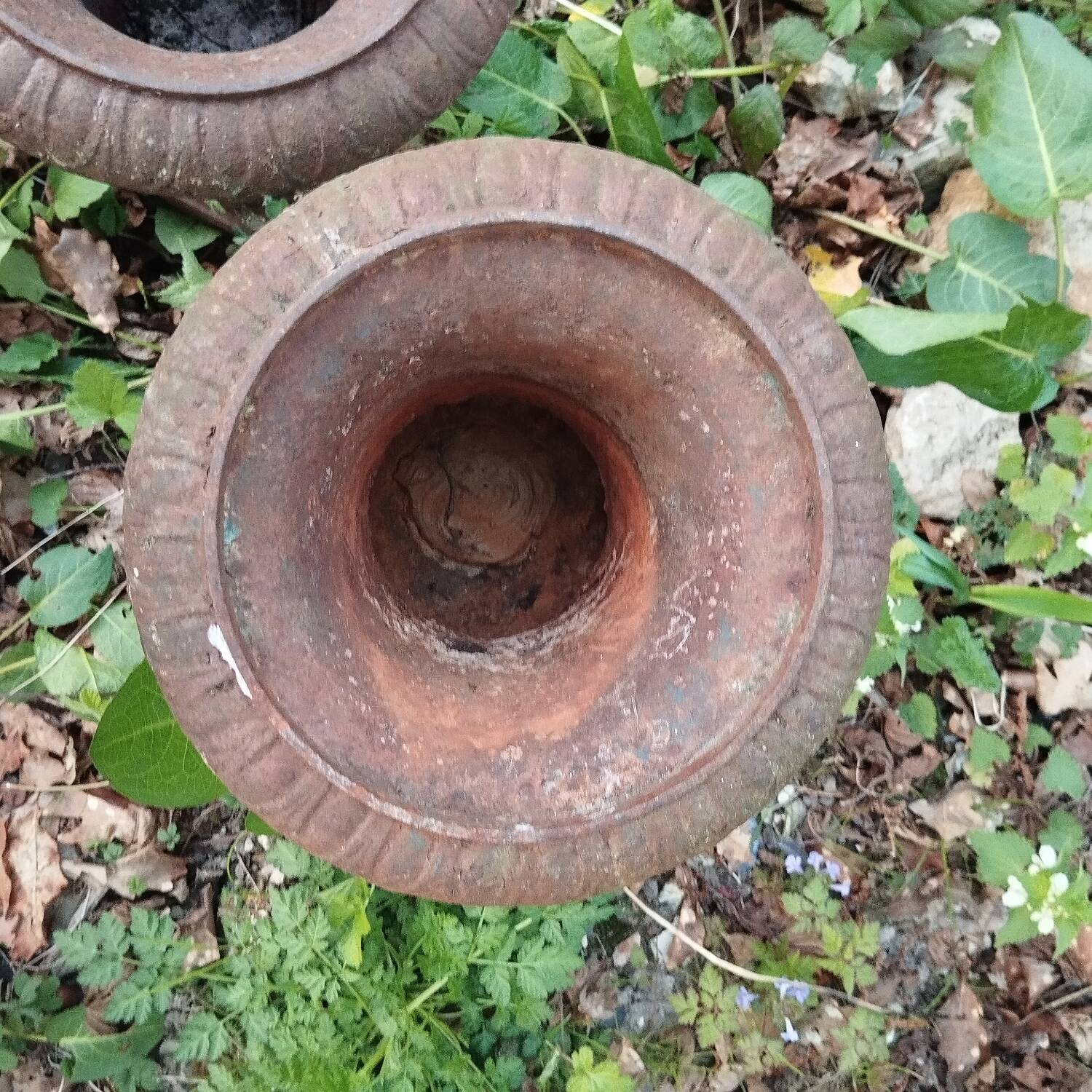 Pair of cast iron Medici vases