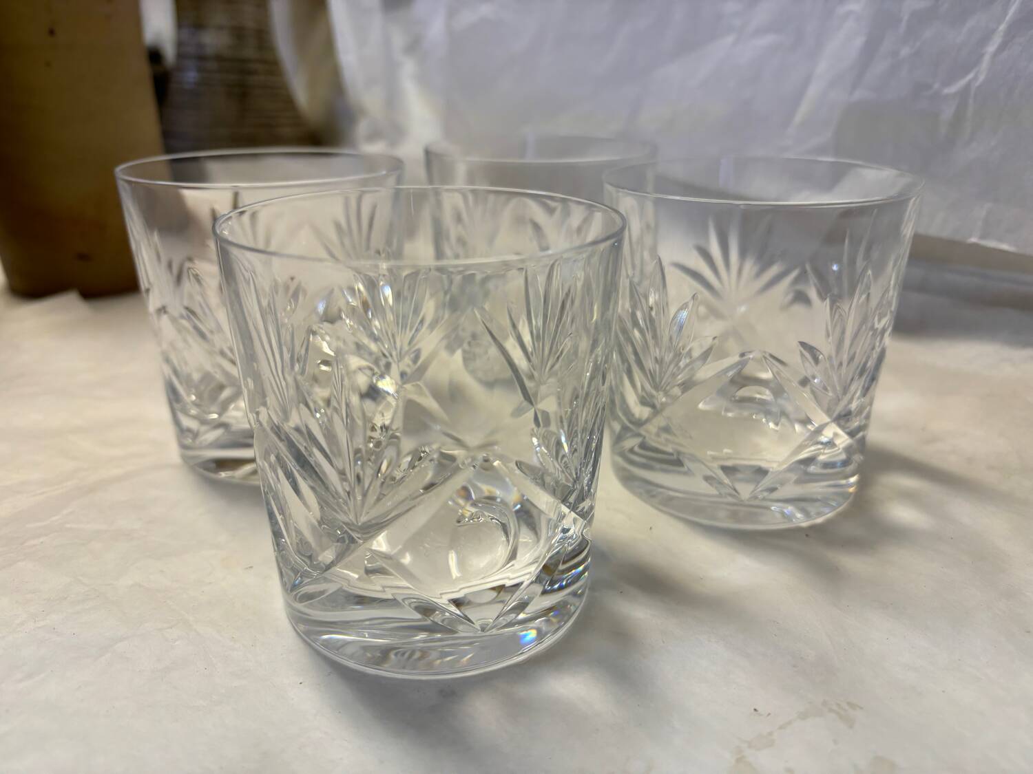 Set of 4 engraved whiskey glasses