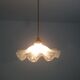 Old corrugated Clichy glass suspension - white speckled - 40s