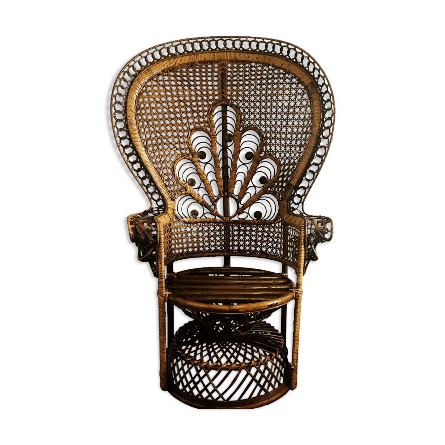 Emmanuelle armchair in rattan and wicker