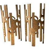 Pair of Vlab brutalist wall lights in bronze finish
