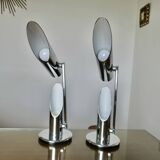 Pair of chrome "Grin Luz" lamps by Luis Pérez de la oliva, Spain, 1973