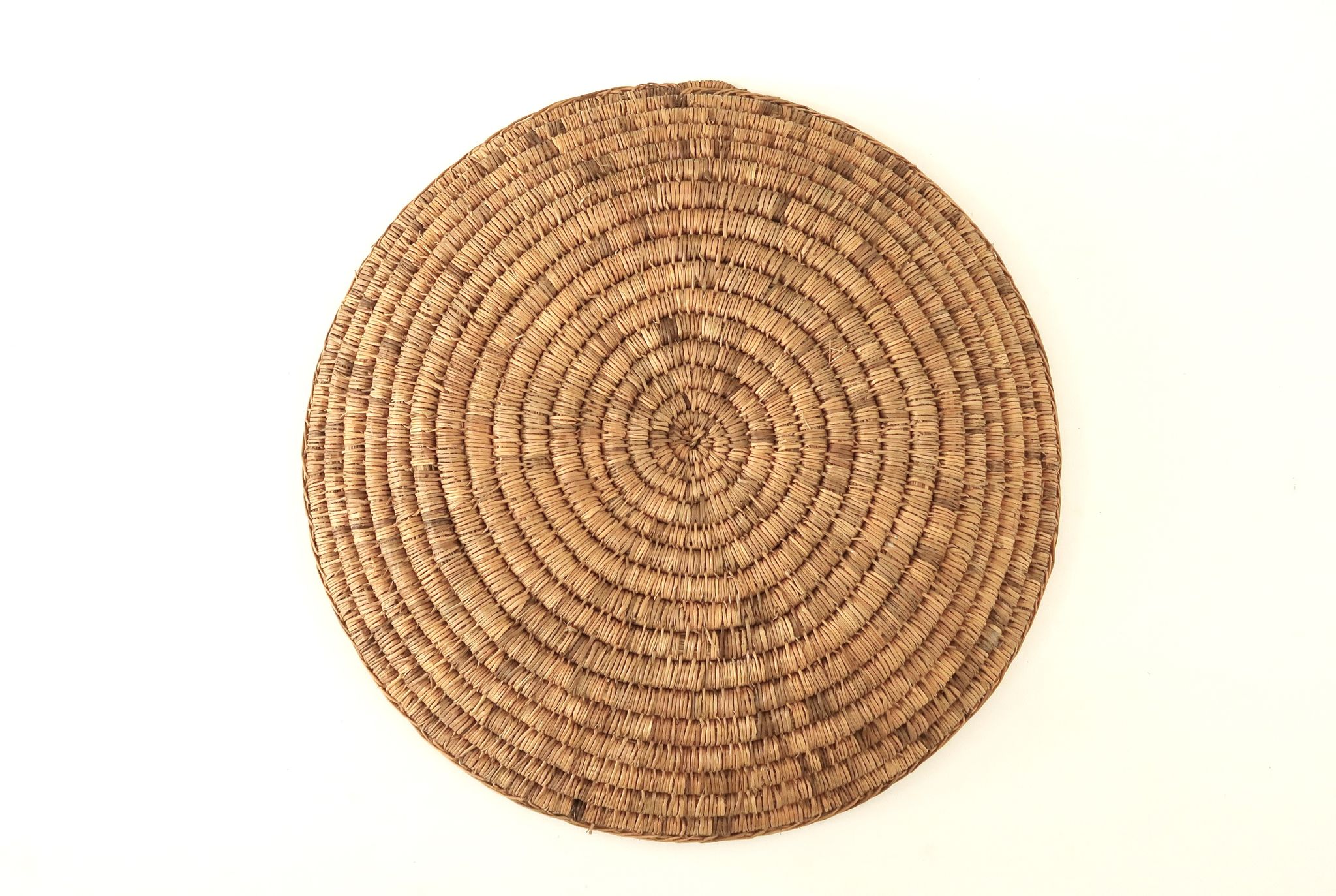 Braided round basket or wall decoration, 70s