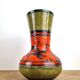 Large Sgraffito vase, structured ceramic from the 1950s.