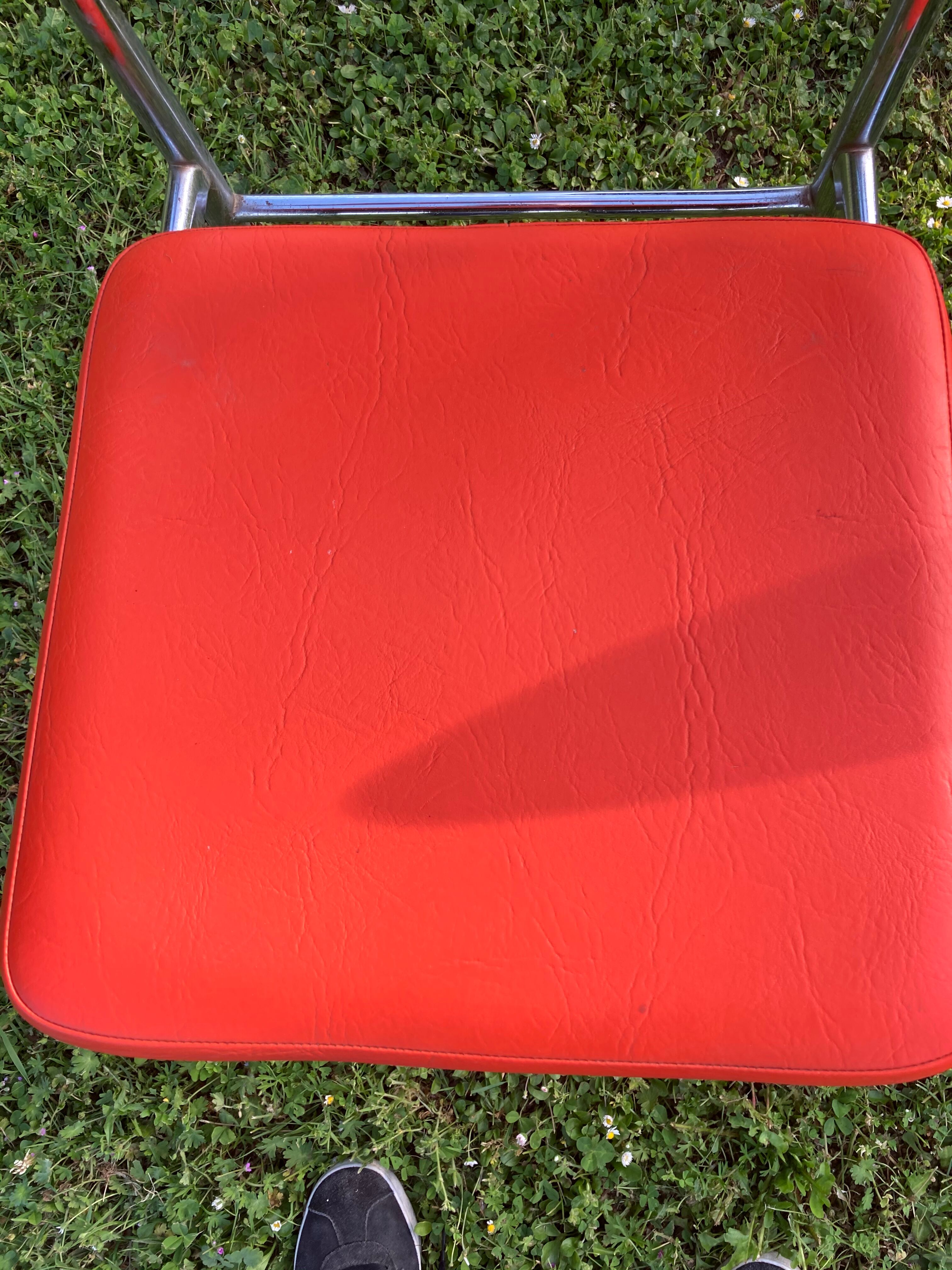 Series of 4 vintage orange chairs