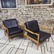 Paire de faureuil Scandinave cuir 1970"