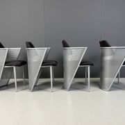 Chaises de salle à manger en métal postmodernes, années 1980