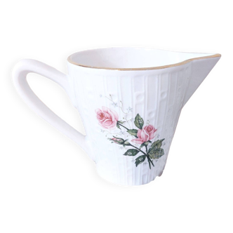 Luneville KG France milk jug, pink rose decor