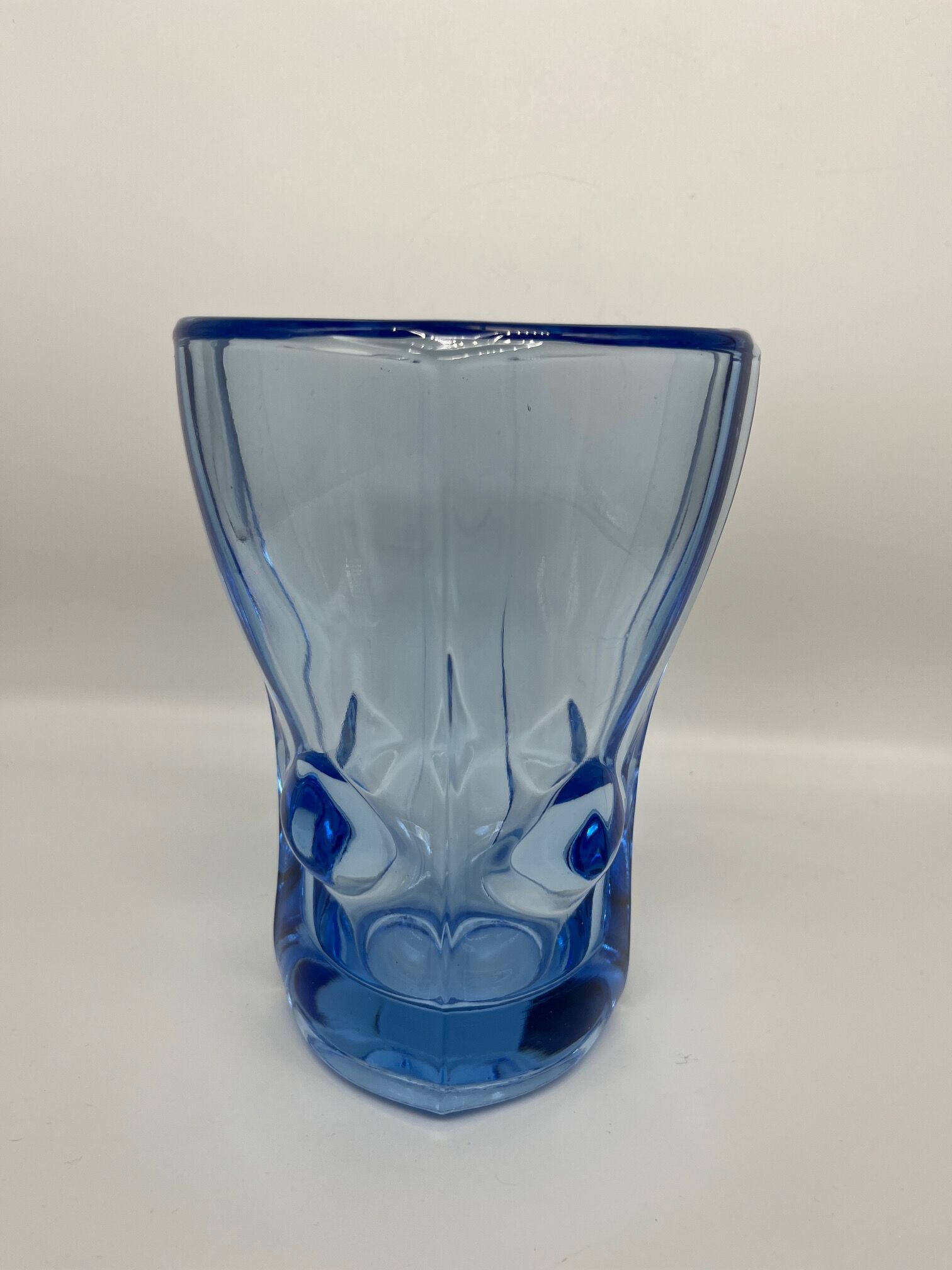 Blue glass vase 1950