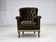 1950s, Scandinavian armchair, green furniture velour, ash wood.