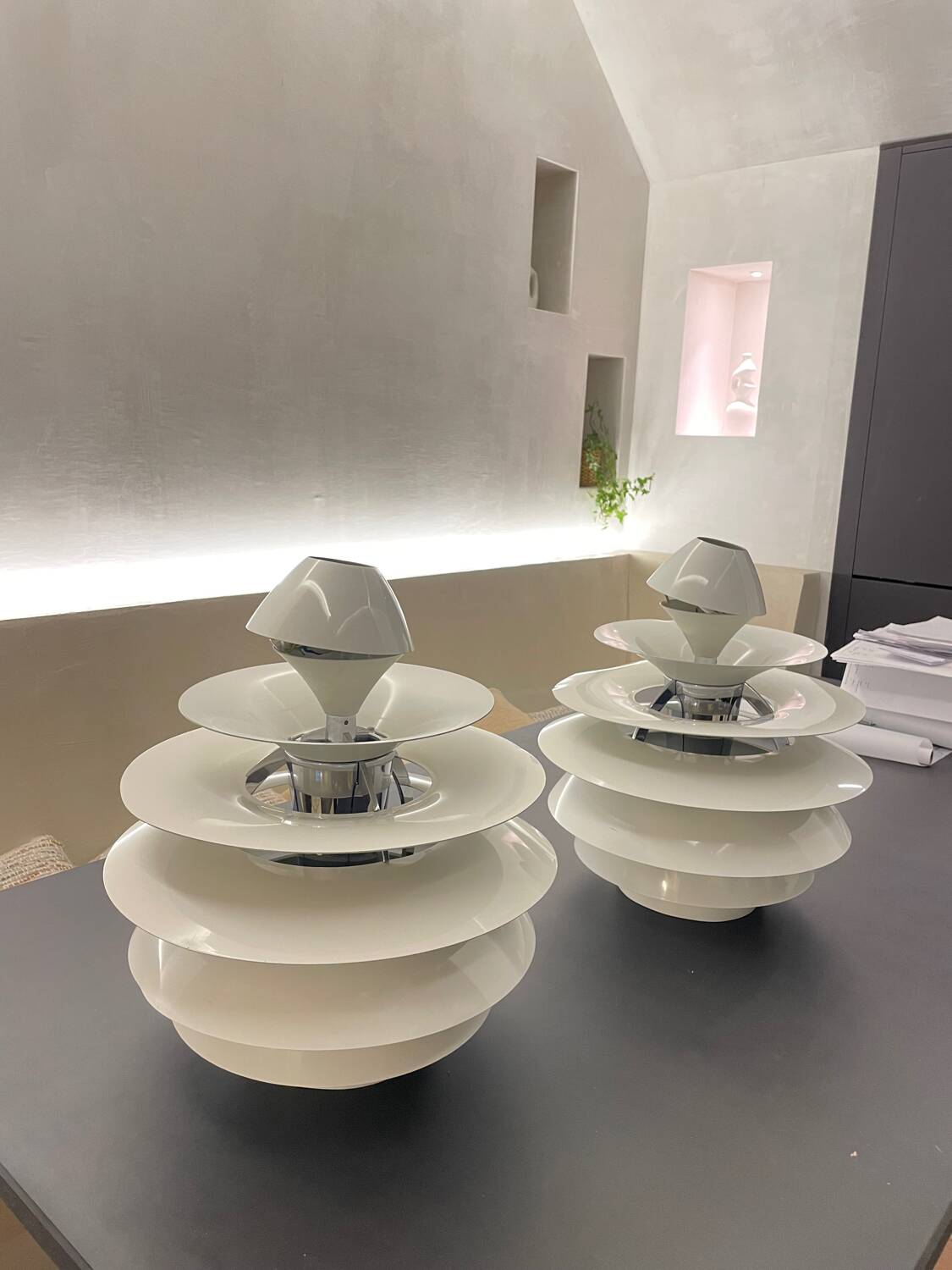 2 Louis Poulsen Snowball pendant lights