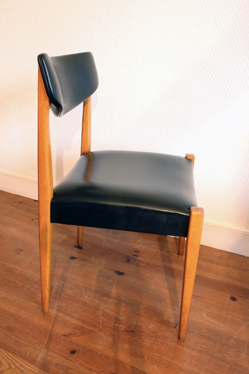 Set of 4 vintage Scandinavian "self" chairs