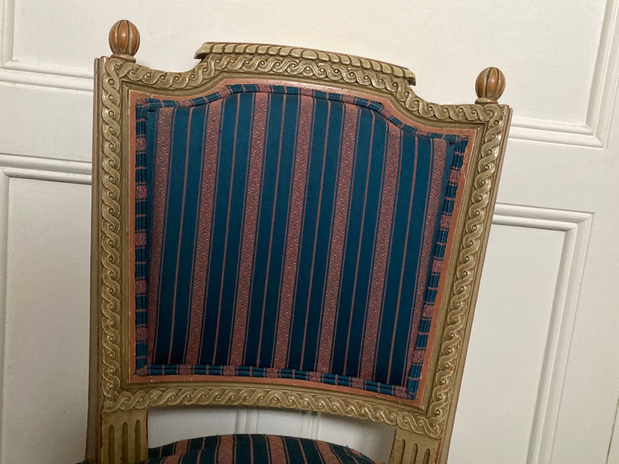 Old louis XVI style chair patinated wood