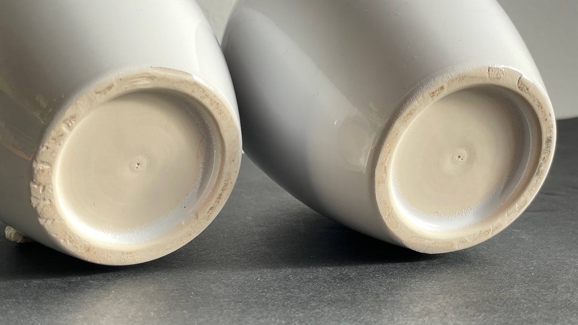 Pair of White Ceramic Candle Holders