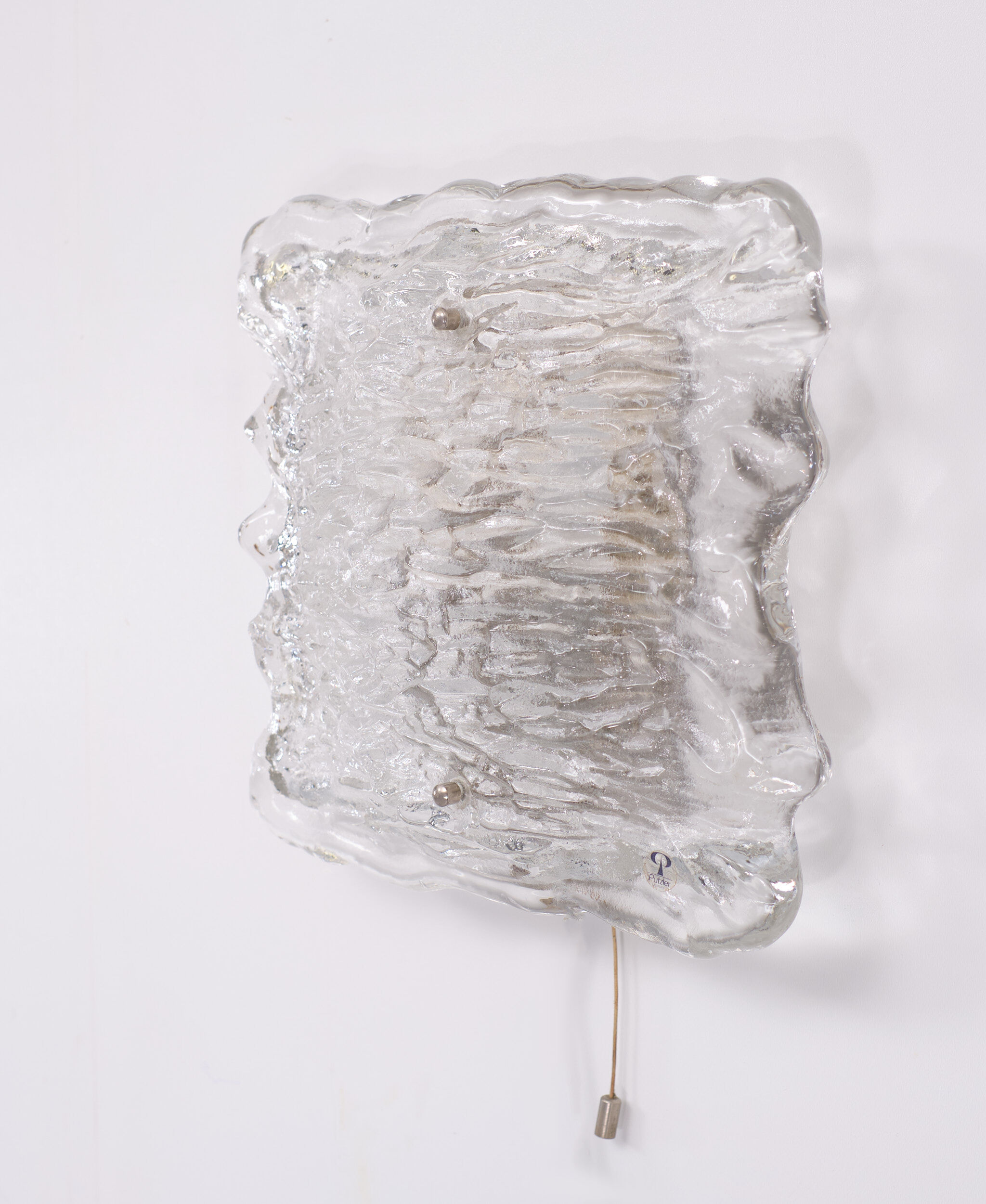 Peil & Putzler Chrystal wall lamp with Glass Shade, 1960s, Germany