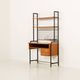 Italian mid century bookcase with a desk, 1970s