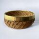 Circular rattan and brass basket, Italy, 1970s