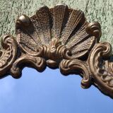 Vintage mirror in solid golden brass