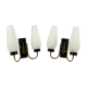 Set of 2 brass and glass wall lamps, 1950s