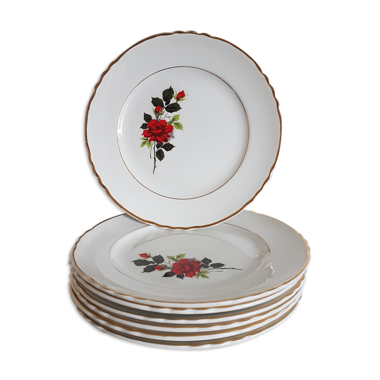 7 dessert plates Moulin de Loups model Bologna