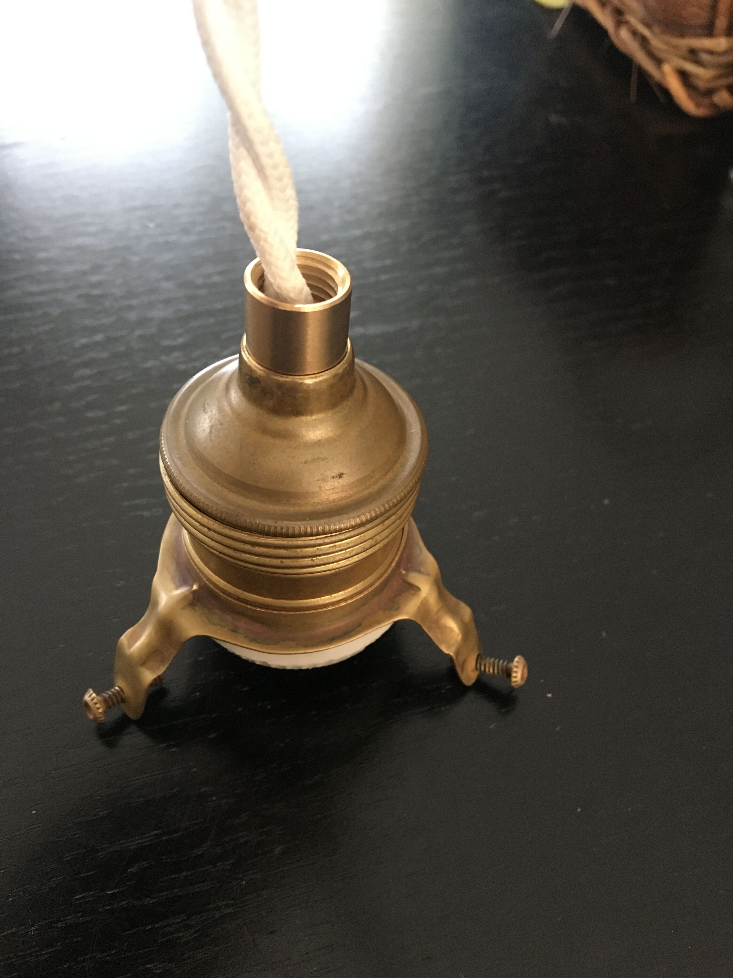 Umbrella opaline, brass and braided cable 2m