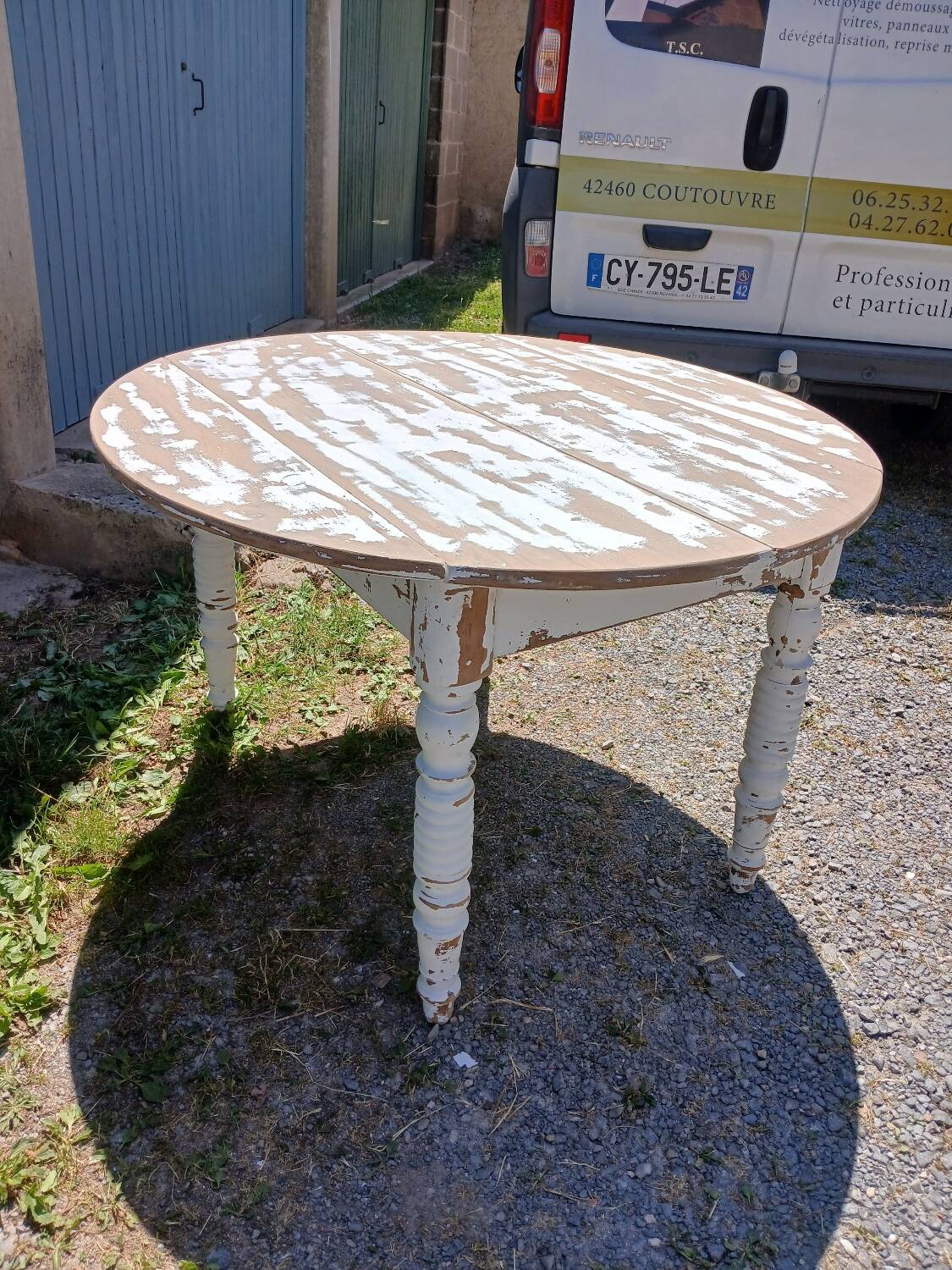 Table ovale vintage à rabats
