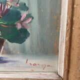 Duo of small flower bouquet paintings