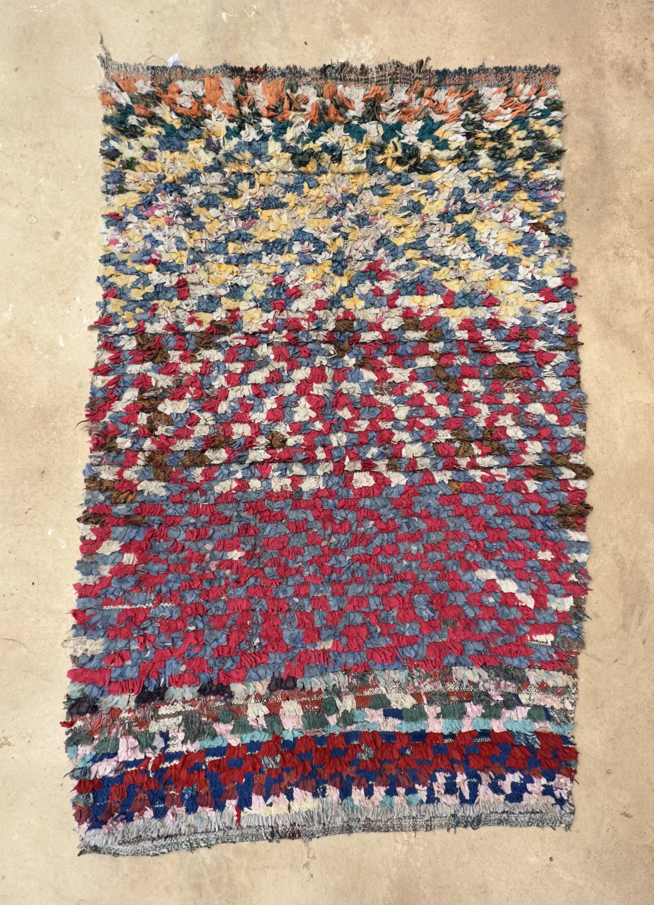 Colorful Boucherouite Berber rug - 99 x 160 cm