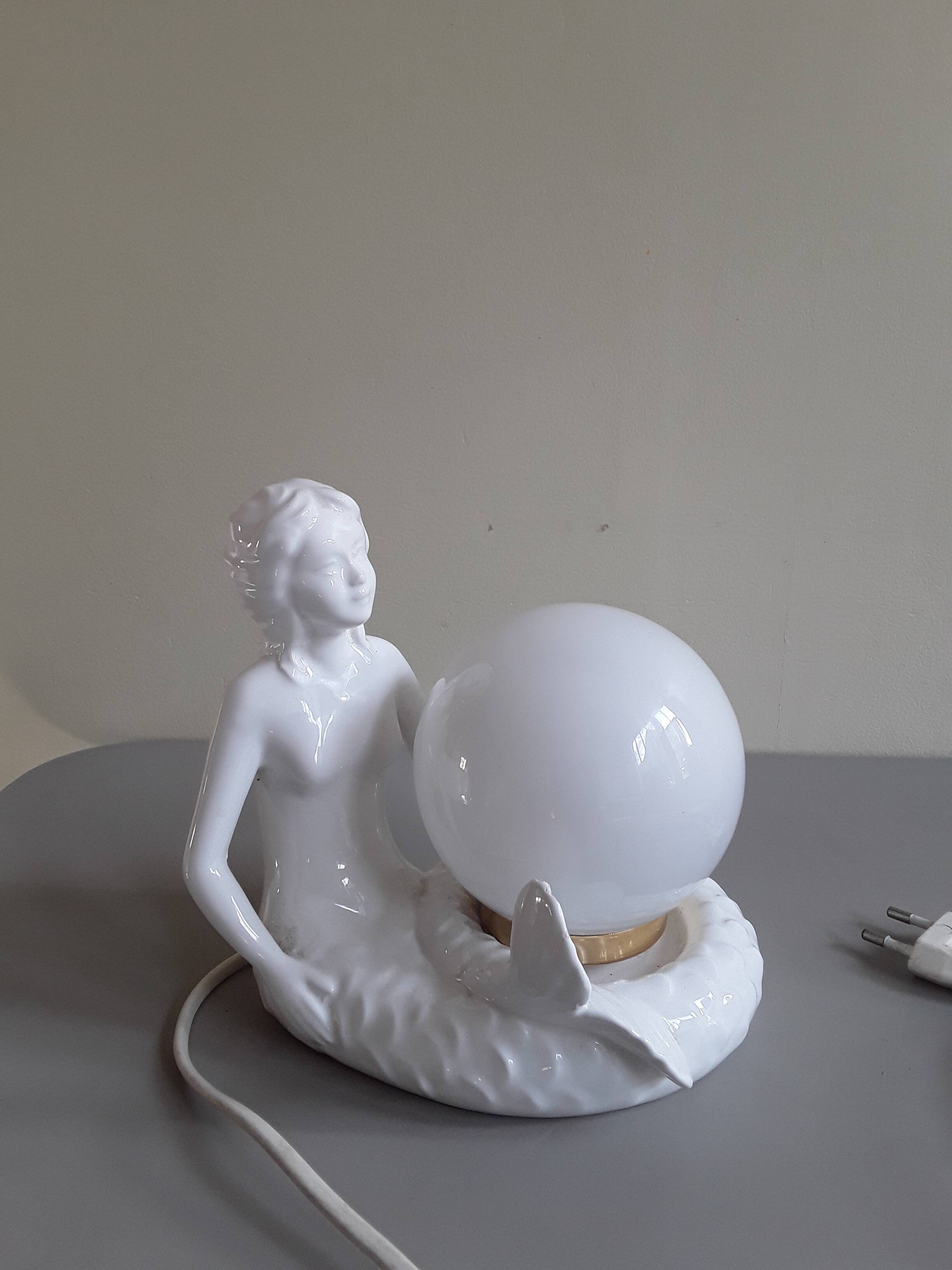 Opaline lamp siren 70s 80s
