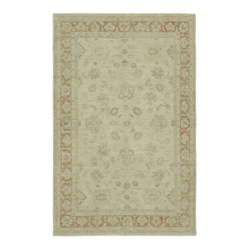 Tapis de laine beige noué à la main des années 1970 196 cm x 295 cm