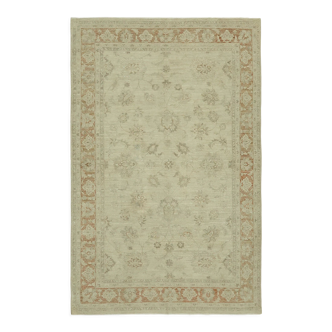 Hand-knotted persian vintage 1970s 196 cm x 295 cm beige wool carpet