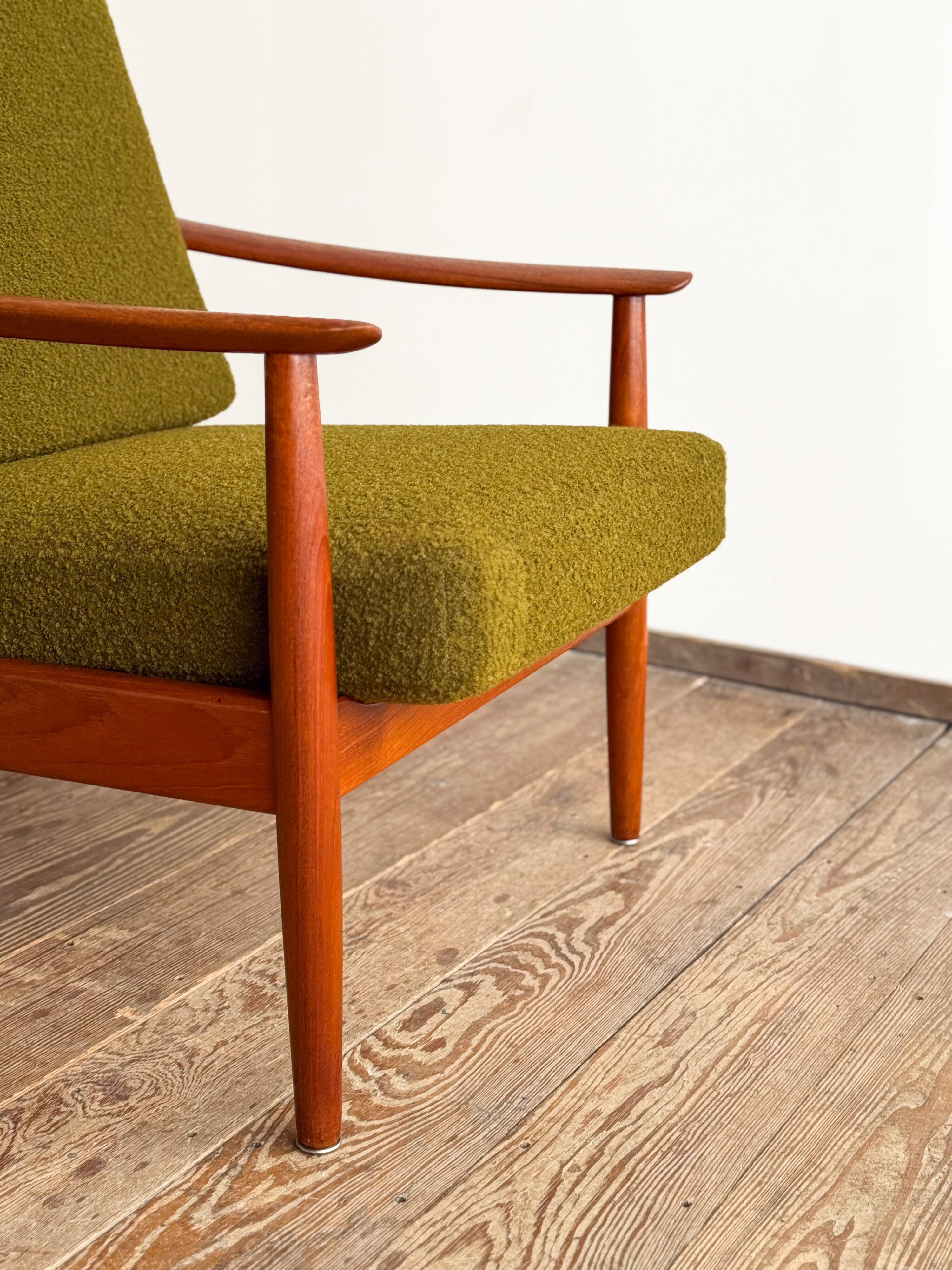 Armchair by Arne Vodder model FD164 Kvadrat fabric, Mid Century Design