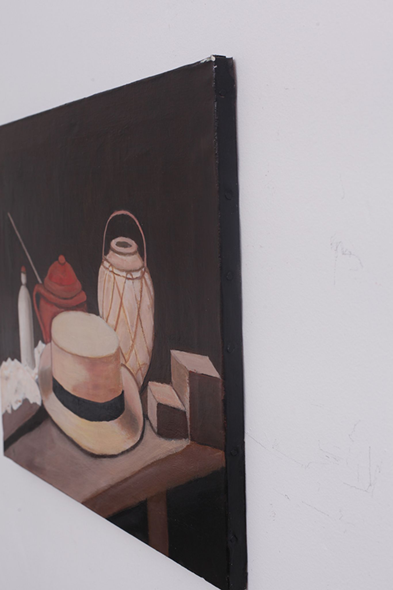 Tableau huile sur toile - chapeau