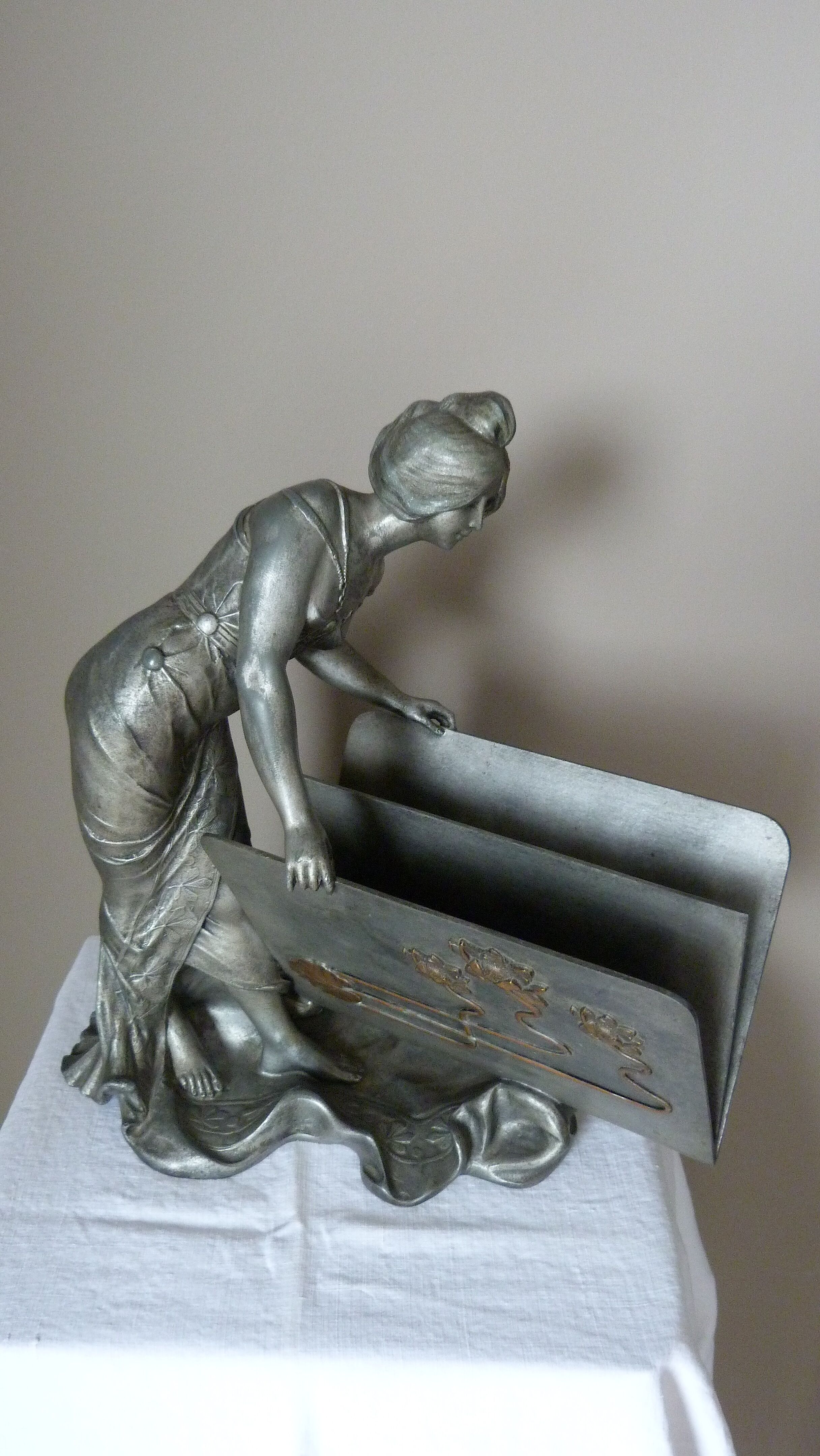 Art nouveau letter holder by Elsie Ward Hering