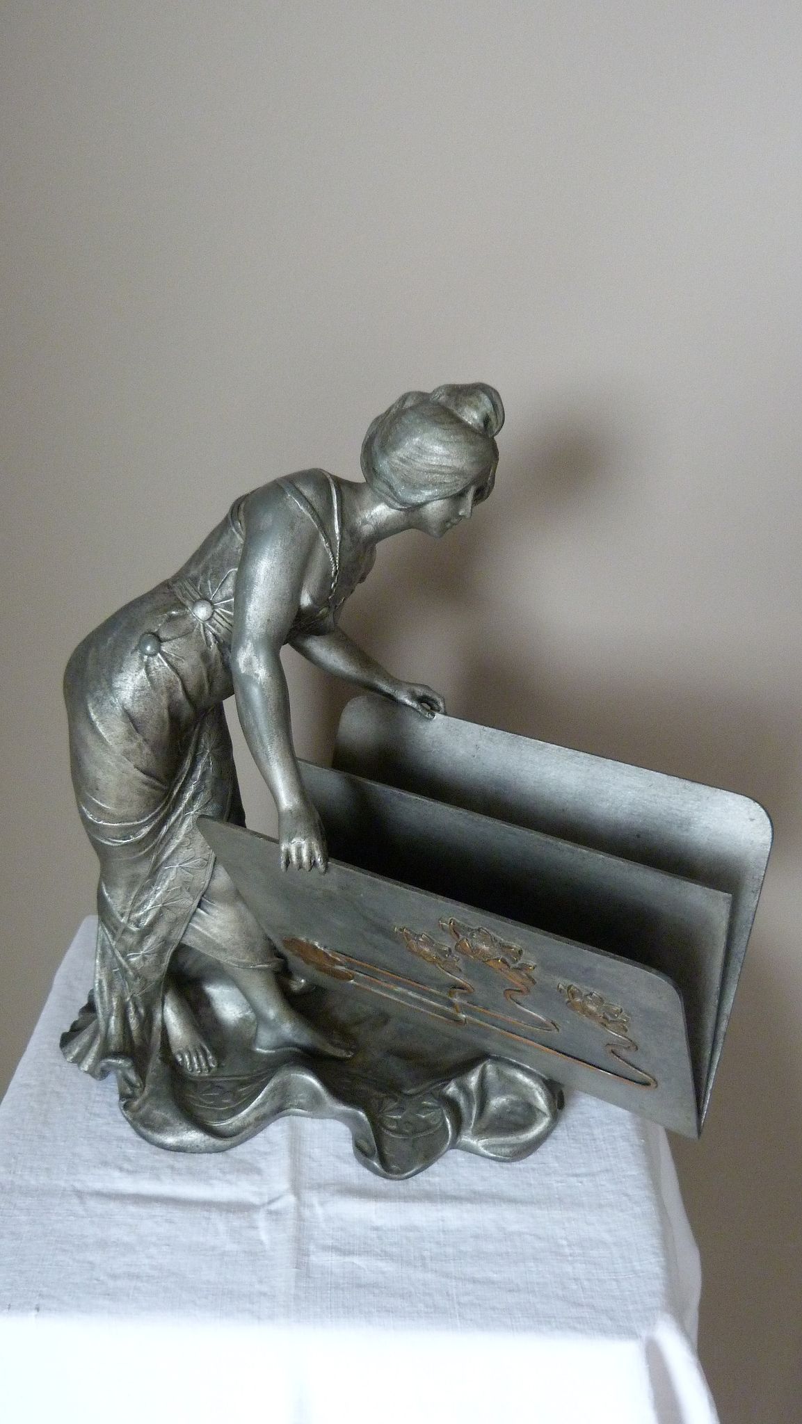 Art nouveau letter holder by Elsie Ward Hering